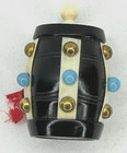 Antique Beaded Barrel Tape Measure Seamstress Wind-up Wooden Sewing Antique