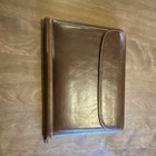 Niucunzh Brown Leather Zippered Portfolio Organizer Folder W  Card Slots