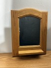 Vintage Oak Wood Mirror With Shelf 16x 12