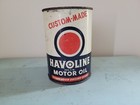 Vintage Havoline Bullseye Motor Oil 1-quart Metal Oil Can Open Empty