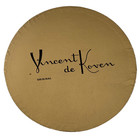 Vintage Original Vincent De Koven Hat Box 11 w X 6 375  H Gold Black Brown