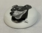 Vtg Porcelain Miniature Pinscher Dog By Vladimir 3    Paperweight Collectible