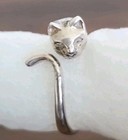 Lot Cat Rings 2 Sterling Silver Size 5 And 5 1 2  Pinkie Ring Animal Teen Child