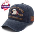 United States 250th Anniversary Hat 1776-2026 Embroidery Patriotic Baseball
