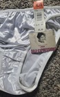 Vintage Self-expressions  Second Skin Satin Shiny White Bikini Panties  Xl 8 Nwt