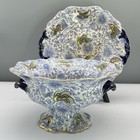 Rare Royal Doulton Flowers   Butterflies Centerpiece Pedestal Bowl   Underplate