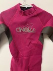 O neill Reactor Full Length Kids Wetsuit Girls Size 3 Pink Youth Swim Surf