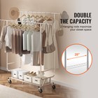 Clothes Rack Heavy Duty Clothing Garment Rack Double Hanging Rod 600 Lbs