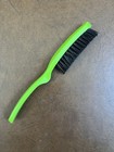 Vintage Green Plastic Nylon Bristle Mini Travel 6 5    Hair Brush Usa 70    Or 80s 