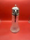 14  Tall Vintage Pressed Glass Beverage Carafe With A Silver-plated Hinged Lid