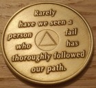 46 Year Alcoholics Anonymous Aa Founders Bronze Medallion Coin Sobriety Chip 