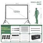 120in Outdoor Projector Screen With Stand Easy Set Up Screen 120 Inch-stand