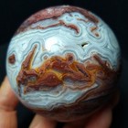 Top 407 3g Natural Polished Mexico Banded Agate Stone Sphere Ball Healing  A4685