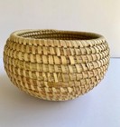 Vintage Sweet Grass Basket S carolina Gullah Folk Art Woven Coiled Bowl Handmade