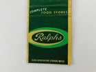 Ralph Complete Food Stores Vintage Matchbook Cover