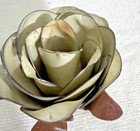 Large Metal Rose Flower  Distressed Off White For Accent Embellishment