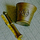 Vintage Big  Brass   Bronze Mortar     Pestle Witches Brew