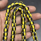 Vintage Venetian Chevron Glass Bead Necklace Old African Trade Beads