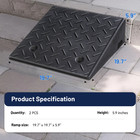 2pcs 6   Rise Heavy Duty Rubber Driveway Threshold Curb Ramp For Wheelchair Cars