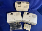 3 Epson Powerlite 97h Projector 3lcd H688a With Remote Controls Set Lot