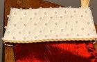 Christmas Stocking New Etsy Artisan Handmade Cloth Beaded Red Satin