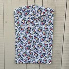 Vintage 1940s 1950s Hanging Laundry Bag Feedsack Fabric     Clothespin Holder