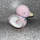 Vintage Eden Terry Cloth Duck Bird Baby Rattle Plush Pastel Pink White Yellow 5 