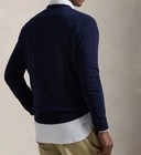 Ralph Lauren Men   s L Navy Cashmere Crewneck Pullover Embroidered Dog