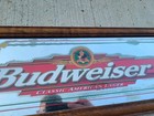 Vintage Budweiser Beer Sign Mirror Classic American Lager 26   x8 5   