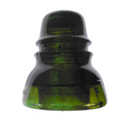 Dark Olive Green W  Heavy Amber Swirls Cd 152 Brookfield Glass Insulator