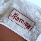 Vintage Antique Felt Christmas Stockin Mommy Needlepoint Embroidery Stitching