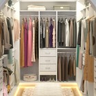 15-48 Inch Walk-in Closet Organizer System With 3 Fabric Drawer     3 Hanging Rods