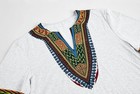 Mens African Dashiki T Shirt Tribal Floral Print V Neck Slim Fit Shirts Top