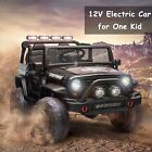 Black 12v Kids Car Power Wheels Ride-on Truck Vehicle W remote Control Led Light