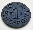 Opa Blue Point Token W-w War Ration Ww2 Vintage Old Coin Ww Free Ship 