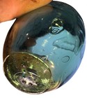 Antique Norwegian Glass Fishing Float     Dotted L Laurvig     Egg Shaped     Rare