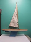 Large Old Vintage Wood Model Pond Boat Sailboat 31 1 2 Inches Long