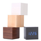 Wooden Led Digital Alarm Clock Time Temperature Calendar Display Usb Desk Clock