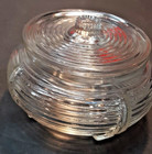 2 Vtg Ribbed Footed Art Deco Glass Dresser Vanity Powder Jar 4 1 4   Diameter