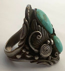 Vintage Sterling Turquoise Ring Size 9 Southwestern Boho Navajo Style 925
