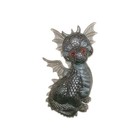 Handmade Gothic Dragon Resin Figurine Black Silver Fantasy Decor Art