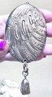 Beautiful Antique Victorian  800 Silver Ornate Chatelaine Slide Mirror pendant