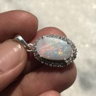 Natural Australian Multi Opal 925 Solid Sterling Silver Pendant Stone Size 17x11