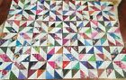 12  scrappy  pinwheels  quilt Blocks Top Cotton Fabric Squares Made In Usa