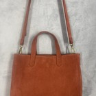 Madewell The Zip-top Transport Crossbody In Rust Soft Nubuck Leather Boho Tote