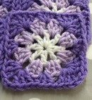 Lot 20 4  Lilac   Purple Hand Crochet Flower Granny Squares Afghan Yarn Blocks