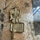 Large Woman Traveler Shaped Brooch Pin Matte Gold Toned Brooch Business Vintage 