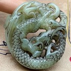 Old Chinese Ancient Antique Jade Carving Dragon Pendant Old Ornament Collection