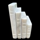 White Marble Bookend  only 1 vintage Stone Carved Pair Heavy Art Deco India