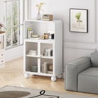 45 28 h Storage Cabinet Freestanding Display Storage With Glass Door And Shelves